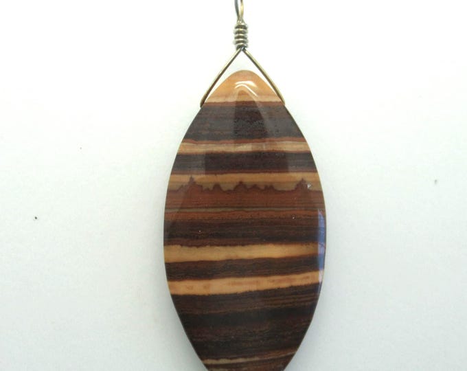 Tiger Iron and Sterling Pendant