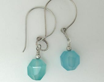 Chalcedony and Sterling Silver Earrings