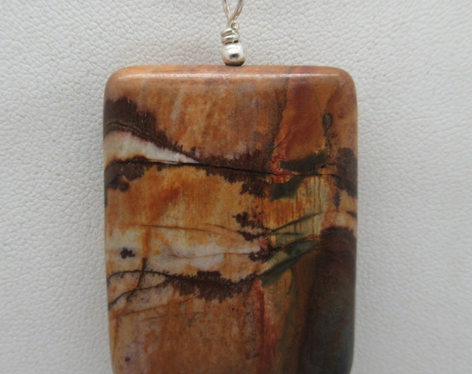 Picture Jasper  and Sterling Pendant