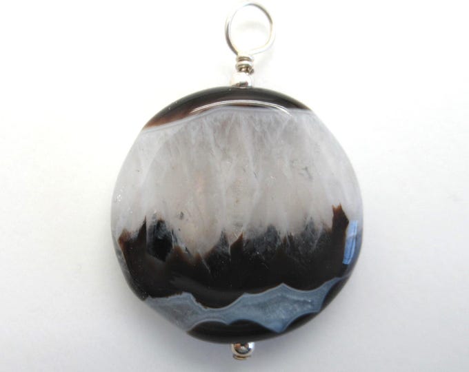 Sardonyx and Sterling Pendent  (striped onxy)