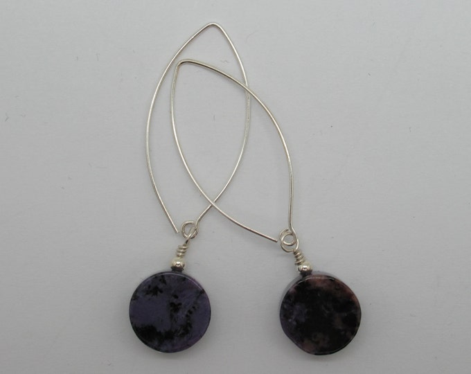 Charoite and Sterling Silver Earrings