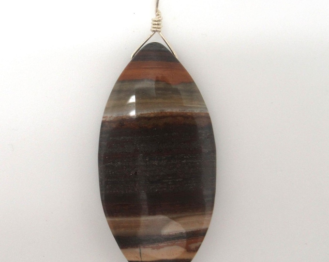 Tiger Iron and Sterling Pendant