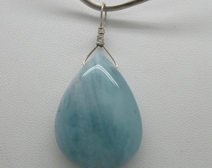 Aquamarine and Sterling Pendant