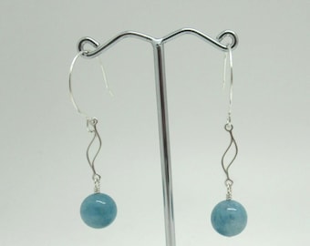 Aquamarine and sterling earrings