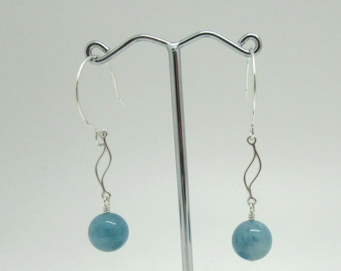 Aquamarine and sterling earrings