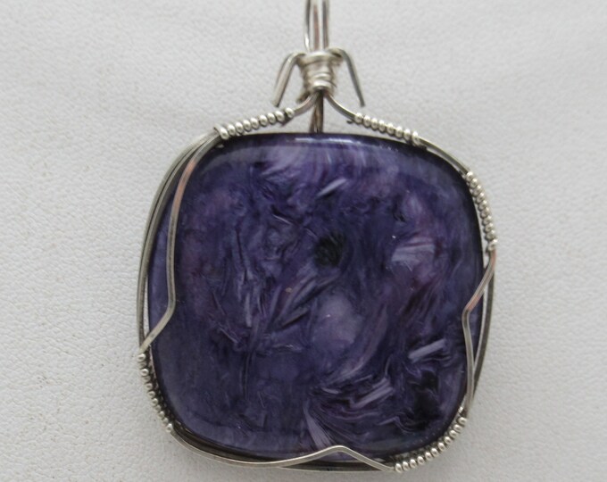 Charoite and Sterling Silver Pendant