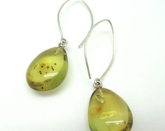 Baltic Amber and Sterling Silver Earrings ** with inclusions**