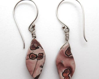 Coffee Bean/  Chohau Jasper and Sterling Silver Earrings