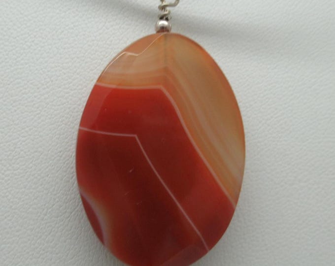 Red Agate and Sterling Pendant