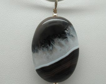 Onyx Sterling Pendant   (Sardonyx)