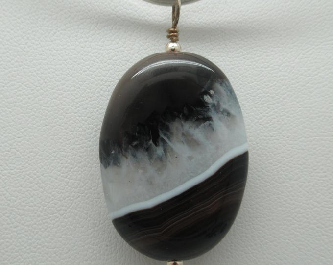 Onyx Sterling Pendant   (Sardonyx)