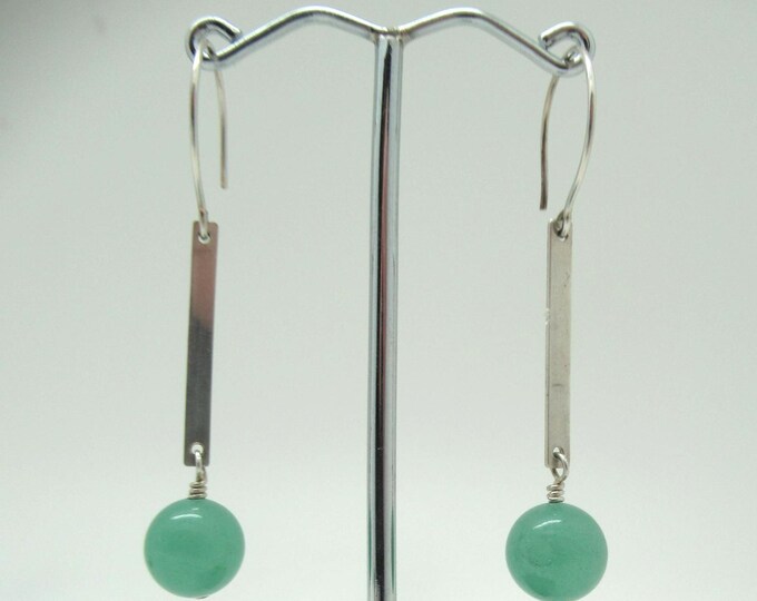 Green Aventurine and Sterling earrings