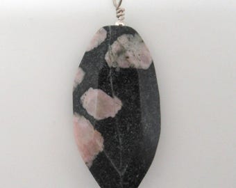 Pink Porphyry and Sterling Pendant