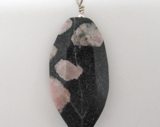 Pink Porphyry and Sterling Pendant