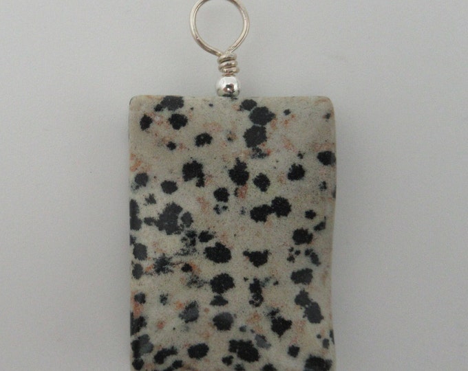 Dalmatian Jasper Stone  and Sterling Pendant