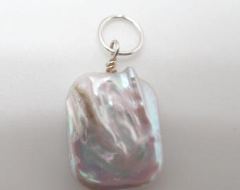 Natural Baroque Pearl and Sterling Pendant