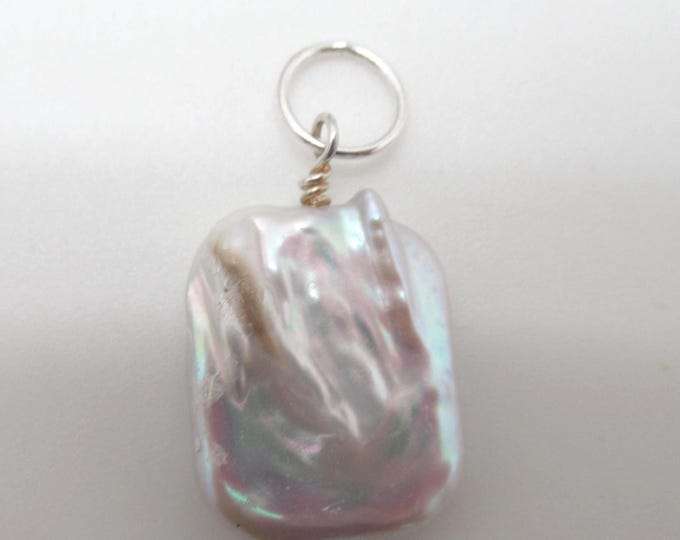 Natural Baroque Pearl and Sterling Pendant