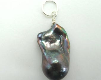 Pearl Natural Baroque and Sterling Pendant