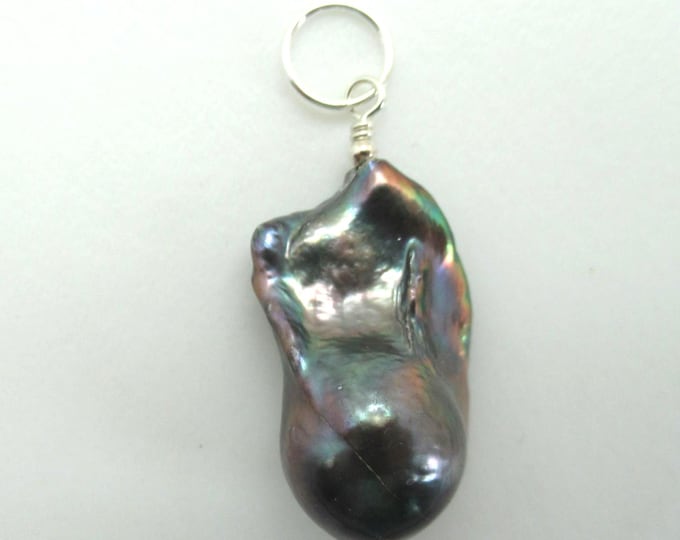 Pearl Natural Baroque and Sterling Pendant