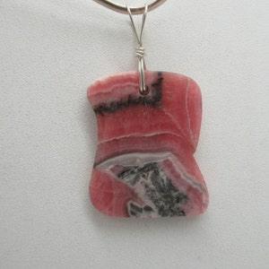 Rhodochrosite and Sterling Pendant