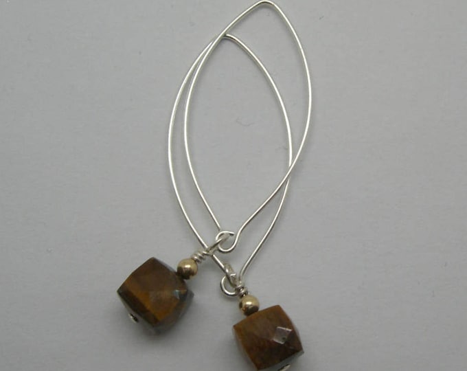 Tigers Eye on Thai Silver Earwires