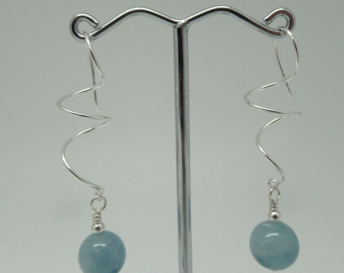 Aquamarine and sterling earrings