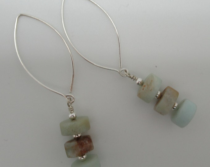 Amazonite and Sterling Silver Earrings