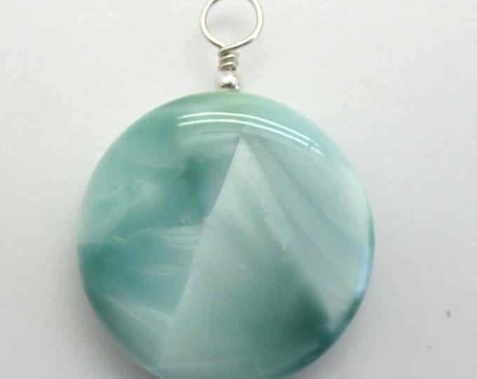 Green Moonstone Pendant with Sterling Findings