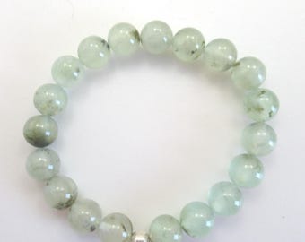 Tourmalinated Prehnite Stretch Bracelet