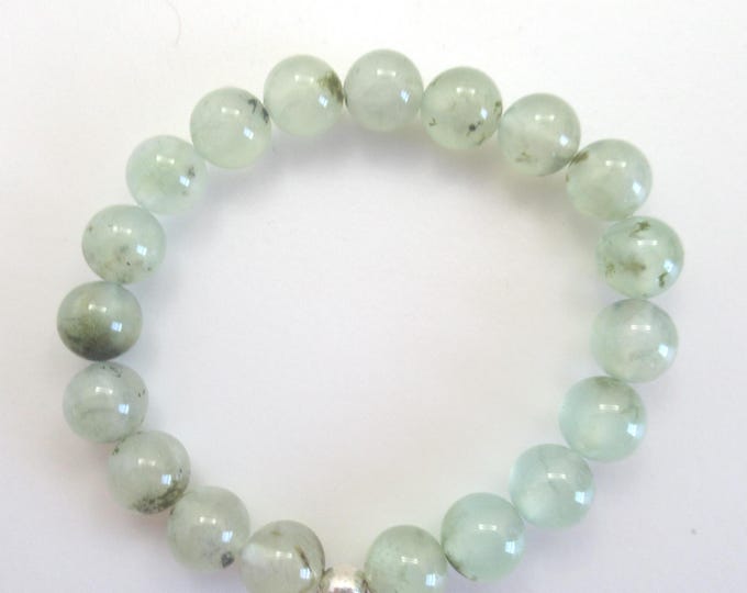 Tourmalinated Prehnite Stretch Bracelet