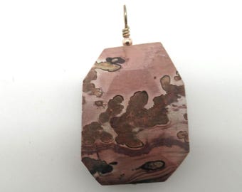Leopard Skin Jasper and Sterling Pendant