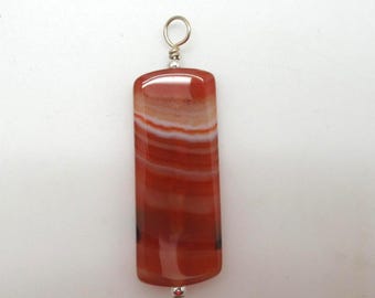 Red Agate and Sterling Pendant