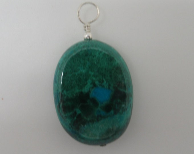 Chrysocolla and Sterling Pendant