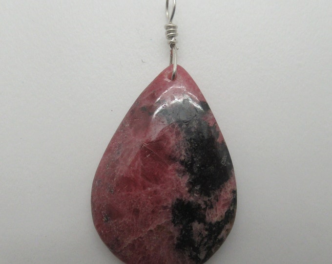 Rhodonite and Sterling Silver Pendant