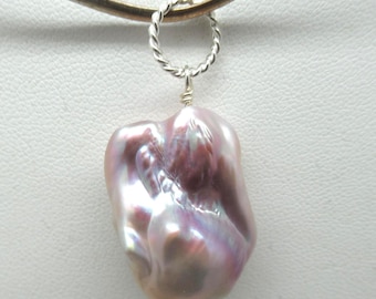 Pearl Natural Baroque and Sterling Pendant