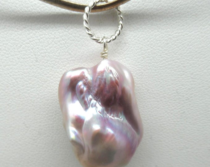 Pearl Natural Baroque and Sterling Pendant