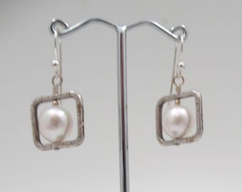 Pearl and Sterling Earrings