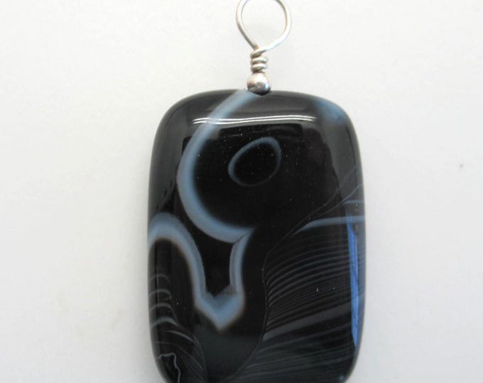 Sardonyx and Sterling Pendent  (small flaw see picture)