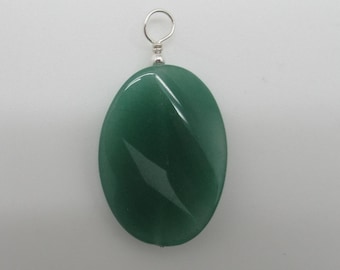 Green Aventurine and Sterling Pendant