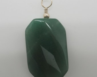 Green Aventurine and Sterling Pendant