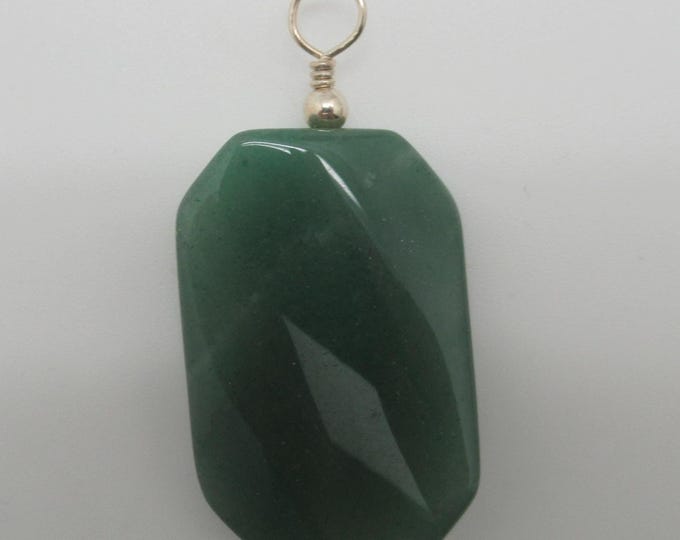 Green Aventurine and Sterling Pendant
