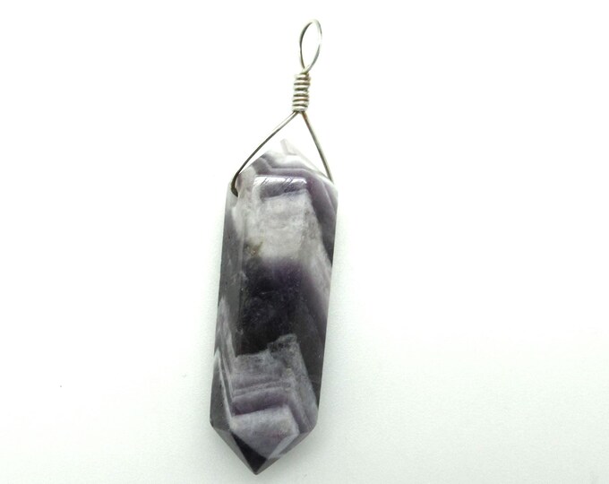 Natural Amethyst Point  and Sterling Pendant
