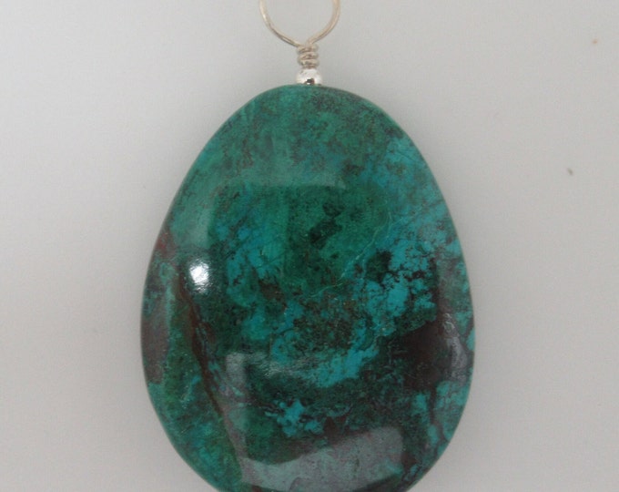 Chrysocolla and Sterling Pendant