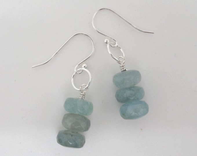 Aquamarine and sterling earrings