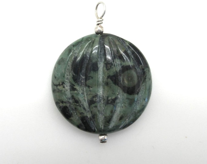 Kambaba Jasper and Sterling Pendant