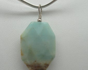 Amazonite and Sterling Pendant