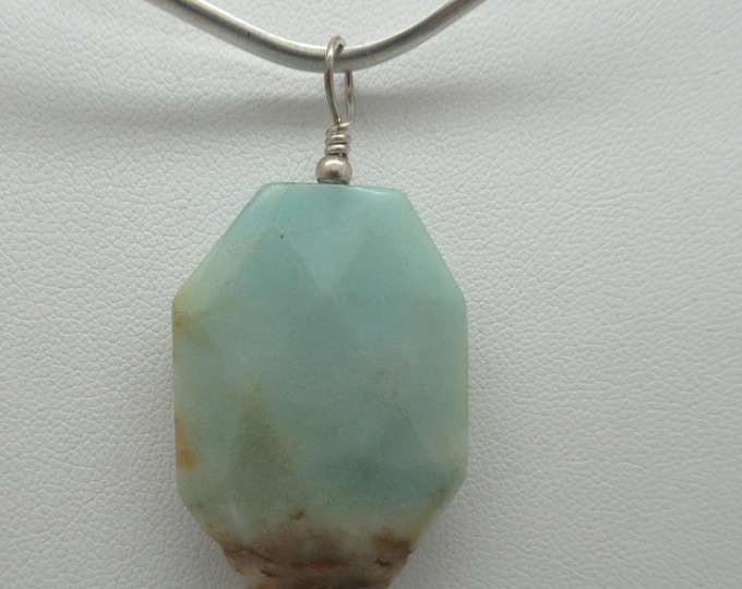 Amazonite and Sterling Pendant