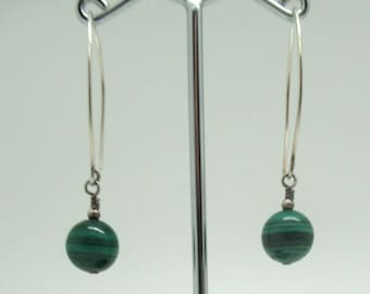 Malachite and Sterling earrings