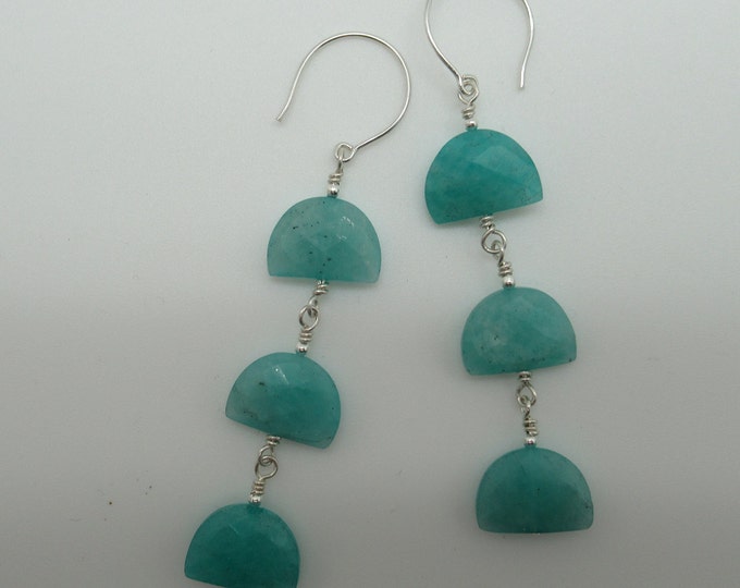 High Quality Amazonite and Sterling Silver Earrings