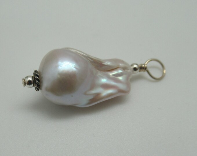 Baroque Pearl and Sterling Pendant